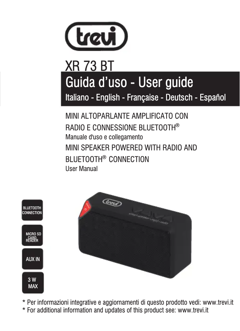 Page 1 de la notice Manuel utilisateur Trevi XR 73BT