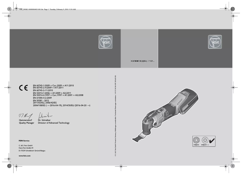 Página 1 del manual Manual de usuario Fein MultiMaster AFMM 18 QSL