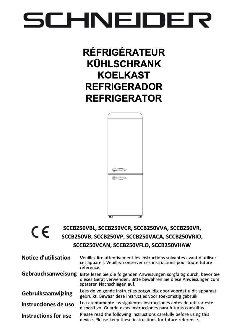 Page 1 de la notice Manuel utilisateur Schneider SCCB250VVA