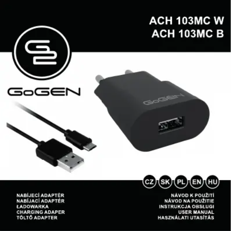 Page n°1 - Manuel utilisateur GoGen ACH103MCW