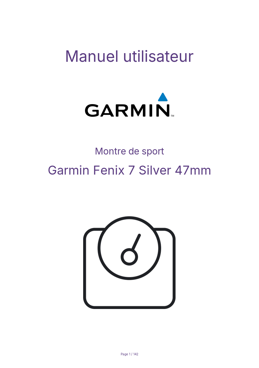 Página 1 del manual Manual de usuario Garmin Fenix 7 Silver 47mm