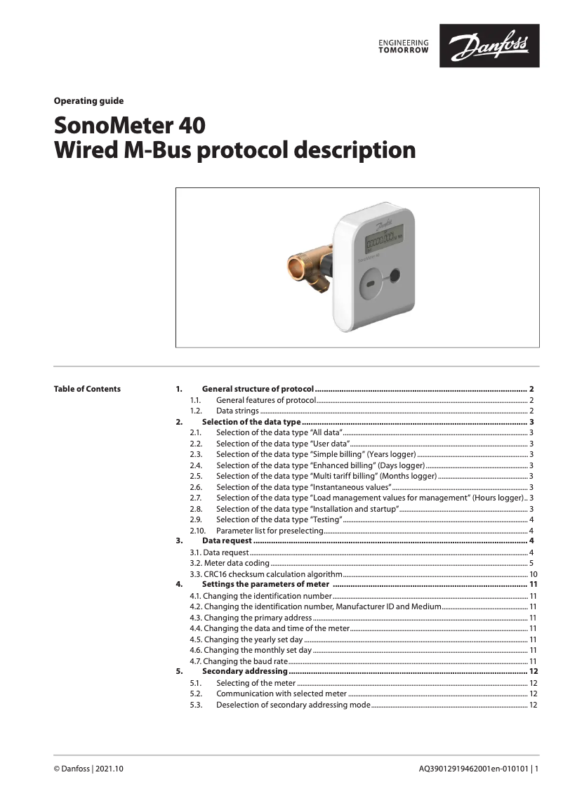 Página 1 del manual Manual de usuario Danfoss SonoMeter 40