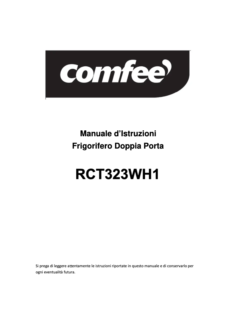Page n°1 - Manuel utilisateur Comfee RCT323WH1