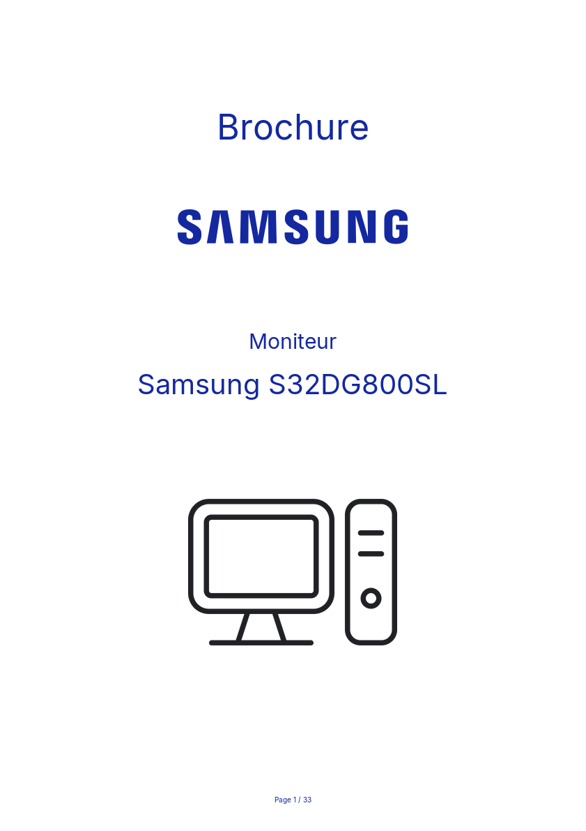 Page n°1 - Brochure Samsung S32DG800SL