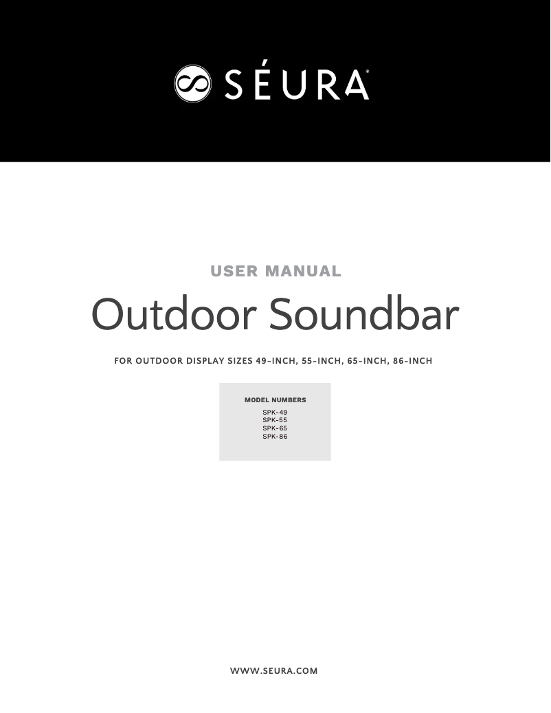 Page n°1 - Manuel utilisateur Seura SPK-55