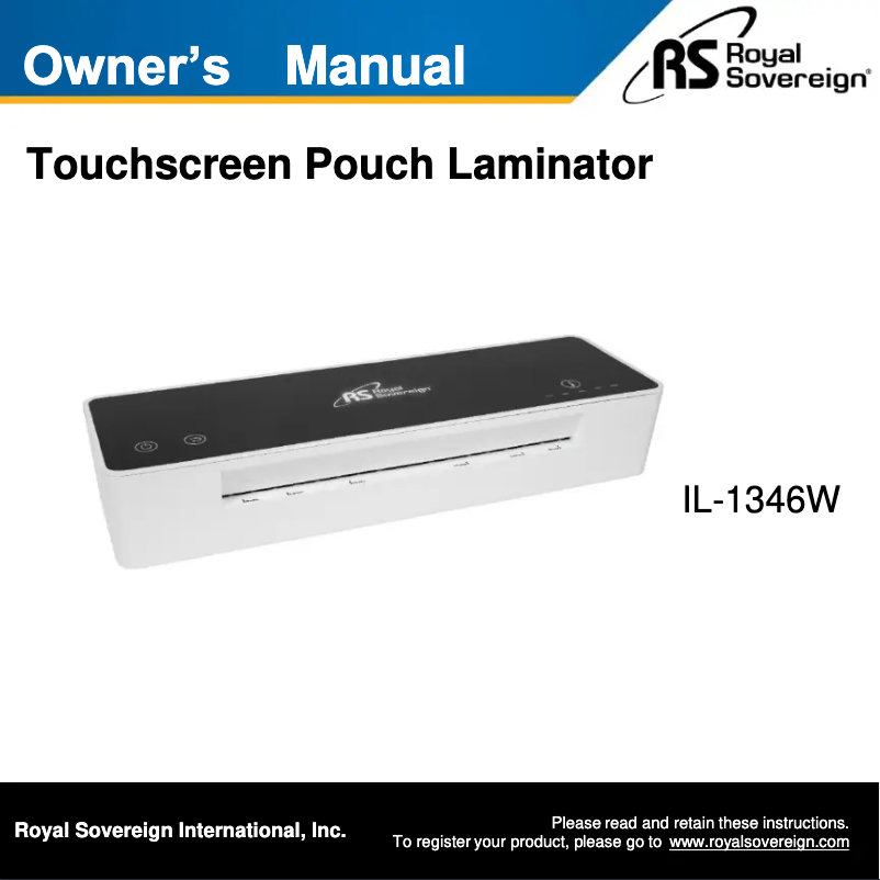 Page 1 de la notice Manuel utilisateur Royal Sovereign IL-1346W