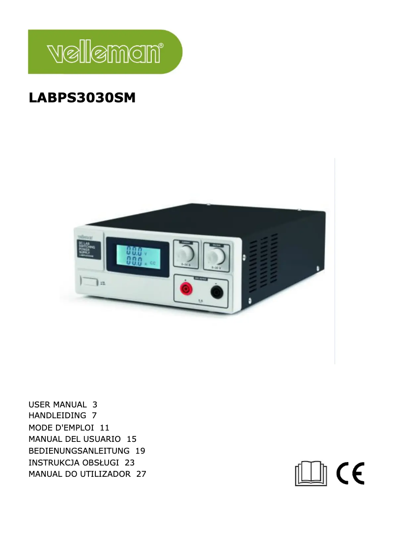 Página 1 del manual Manual de usuario Velleman LABPS3030SM