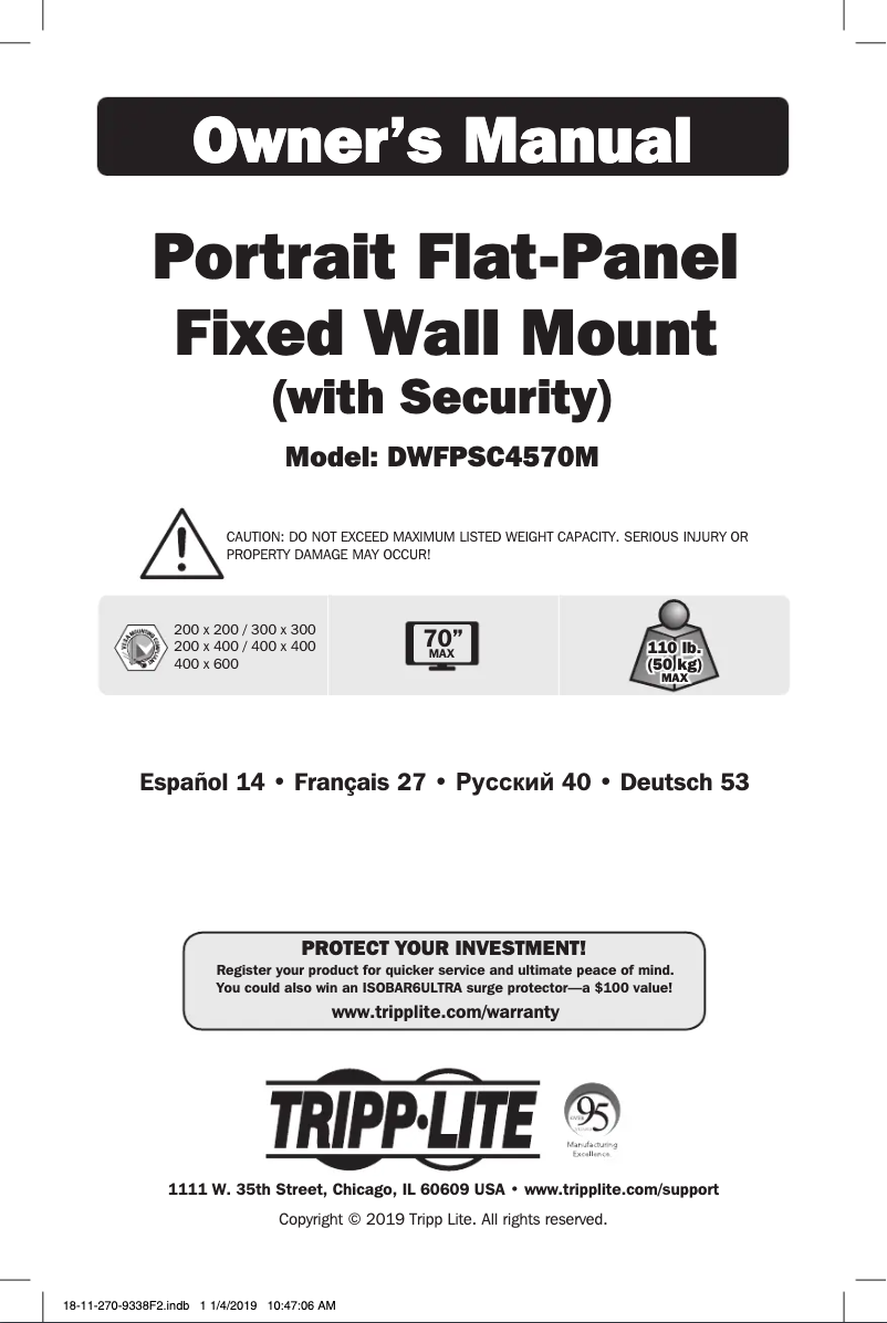 Image de la première page du manuel de l'appareil DWFPSC4570M