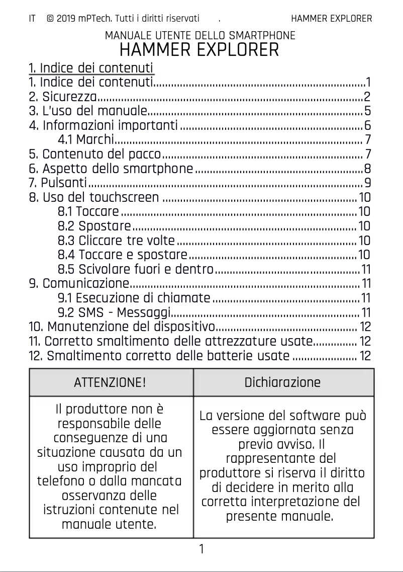 Página 1 del manual Manual de usuario Hammer Explorer