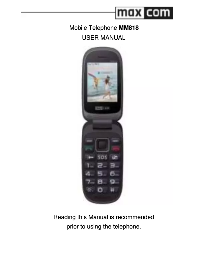 Page n°1 - Manuel utilisateur MaxCom MM818