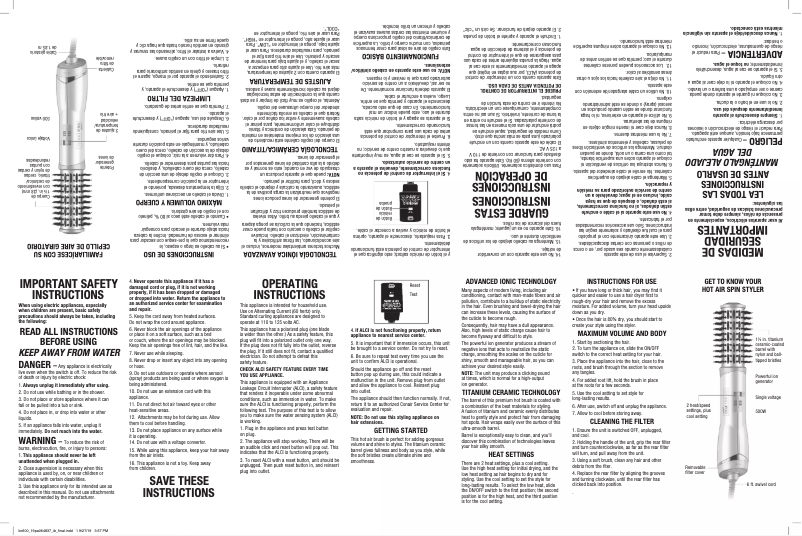 Page 1 de la notice Manuel utilisateur Conair BC600