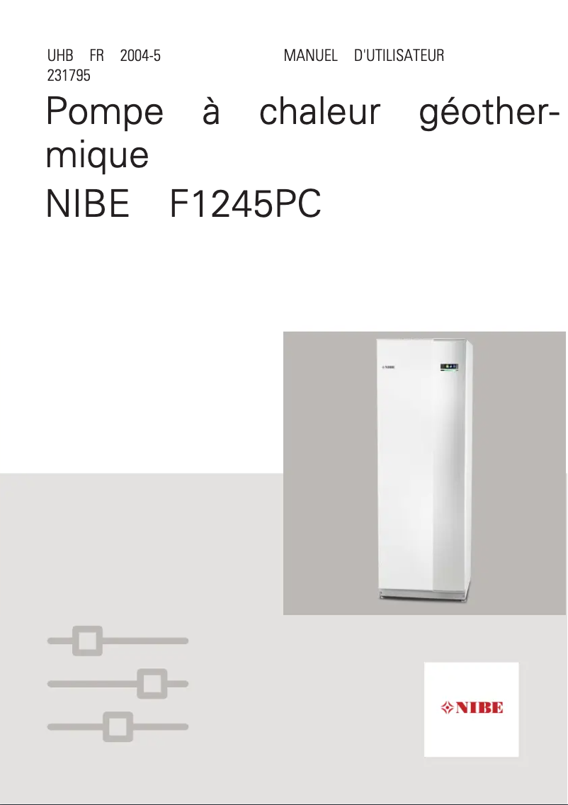 Page 1 de la notice Fiche technique Nibe F1245 PC