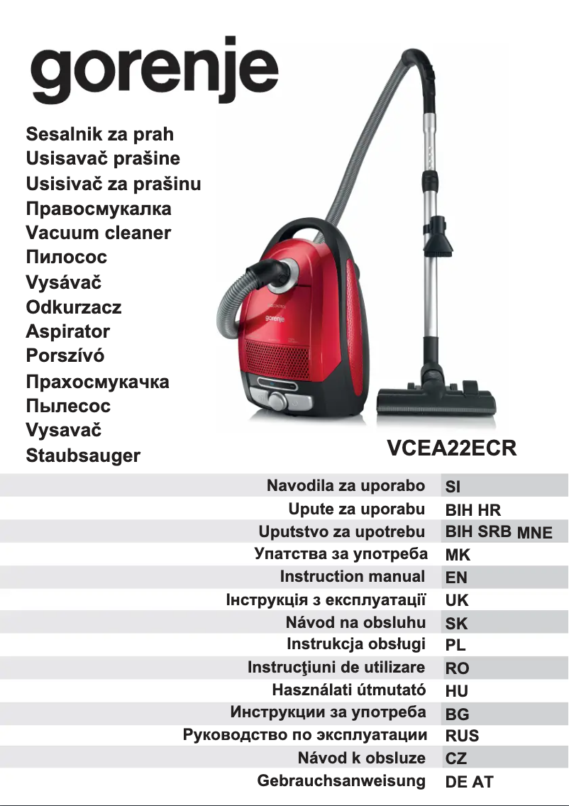 Page 1 de la notice Manuel utilisateur Gorenje VCEA22ECR