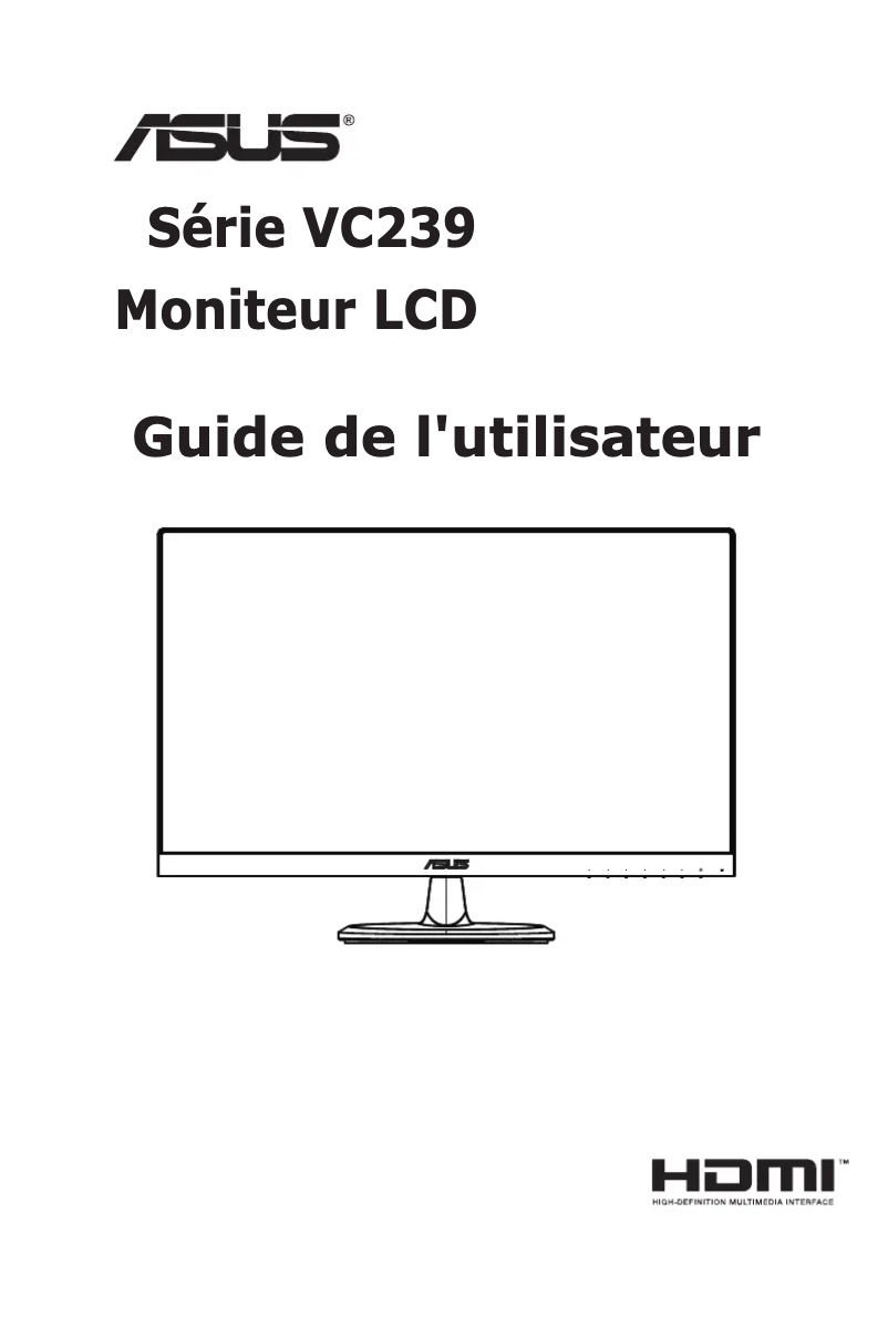 Page 1 de la notice Manuel utilisateur Asus VC239HE-W