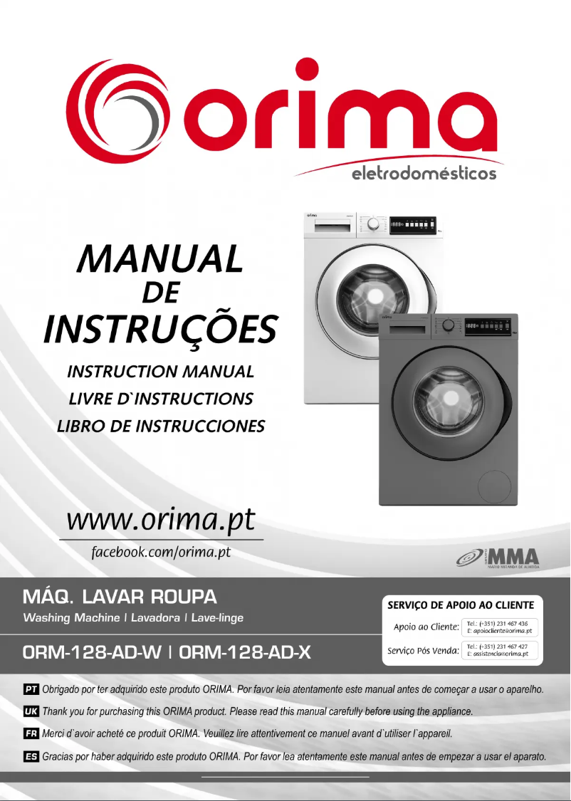 Page n°1 - Manuel utilisateur Orima ORM-128-AD-W