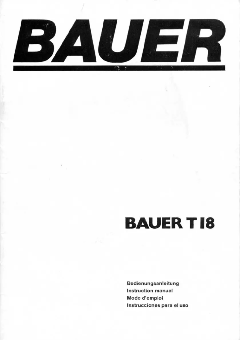 Page n°1 - Manuel utilisateur Bauer T18