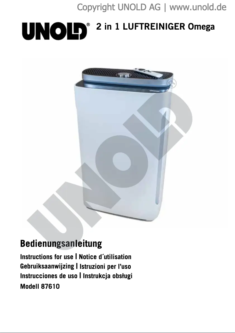 Image de la première page du manuel de l'appareil Omega 87610