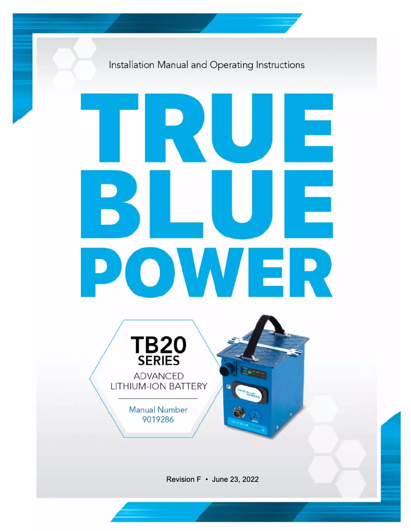 Page 1 de la notice Manuel utilisateur True Blue Power TB20