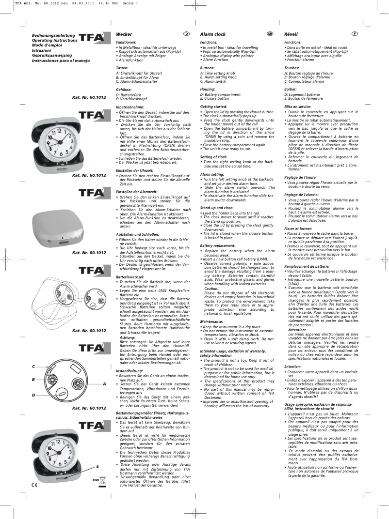 Image de la première page du manuel de l'appareil 60.1012