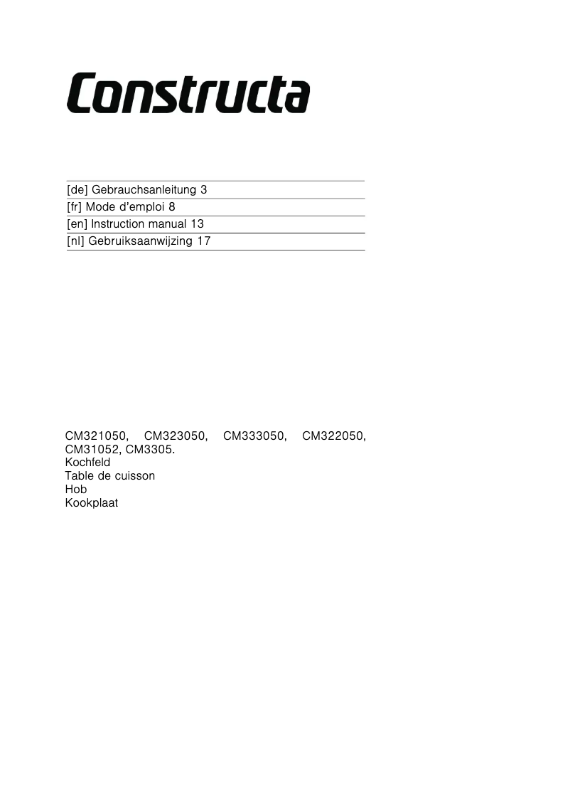 Page n°1 - Manuel utilisateur Constructa CM33211