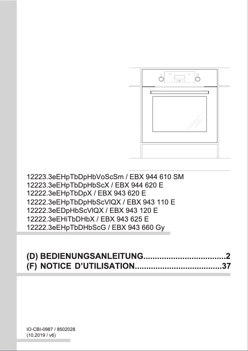 Página 1 del manual Manual de usuario Amica EBX 943 660 Gy