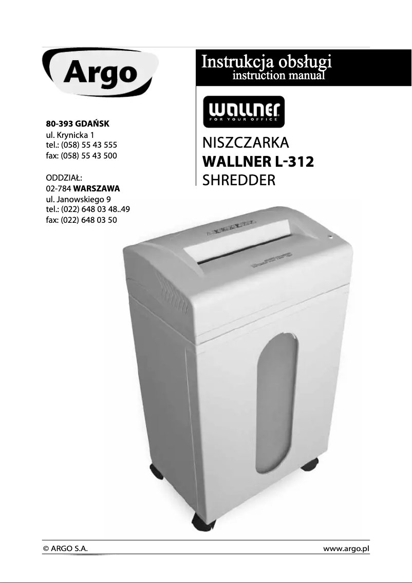 Page n°1 - Manuel utilisateur Wallner L-312