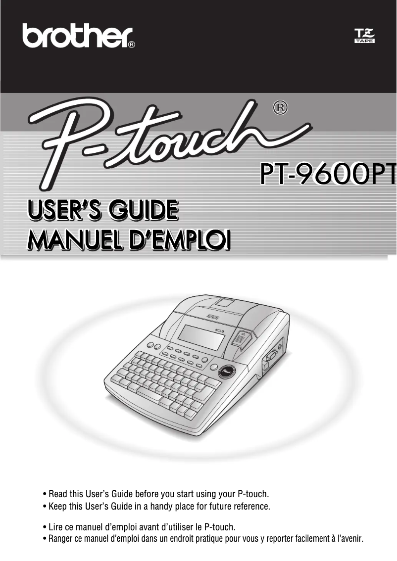 Page n°1 - Manuel utilisateur Brother P-touch PT-9600
