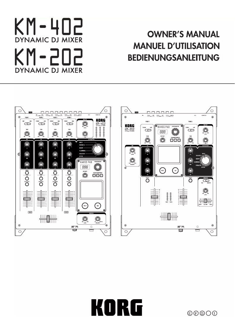 Page n°1 - Manuel utilisateur Korg KM-202