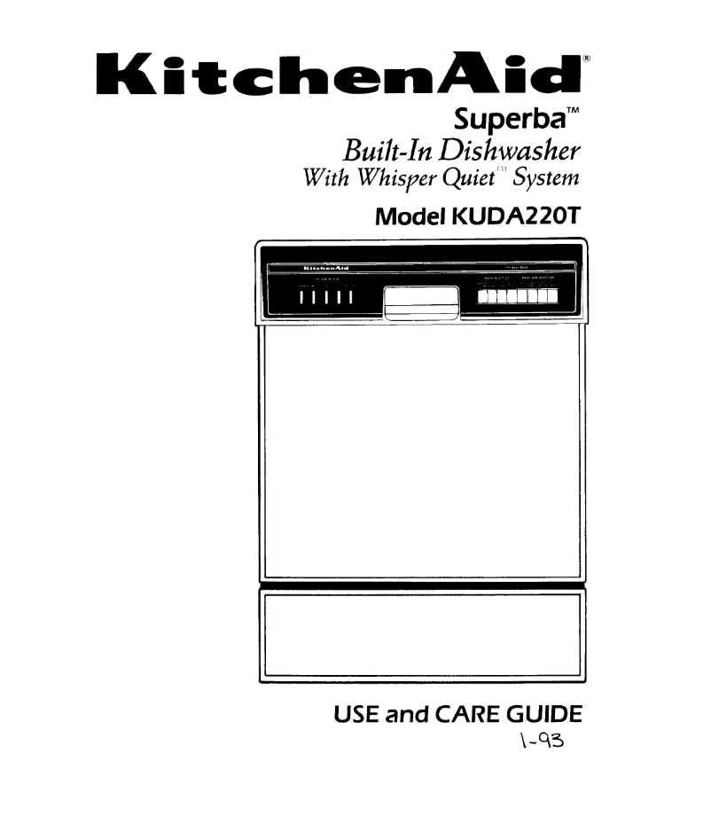 Page 1 de la notice Manuel utilisateur KitchenAid Superba KUDA220TWH1