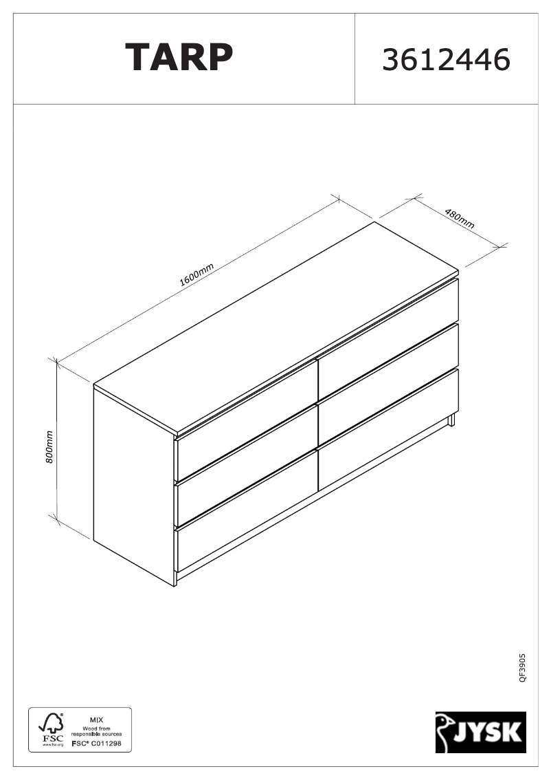 Image de la première page du manuel de l'appareil Tarp (160x78x48)