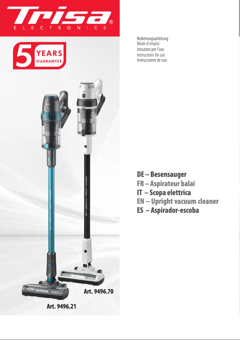 Page 1 de la notice Manuel utilisateur Trisa Quick Clean Professional T9670