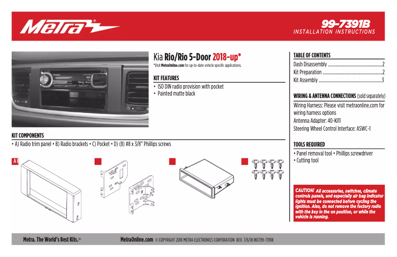 Image de la première page du manuel de l'appareil 99-7391B