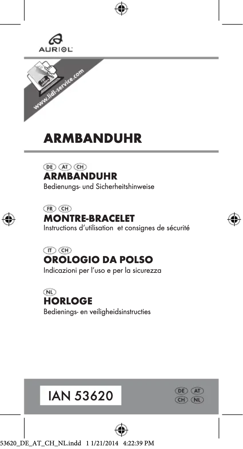 Page 1 de la notice Manuel utilisateur Auriol Z31969