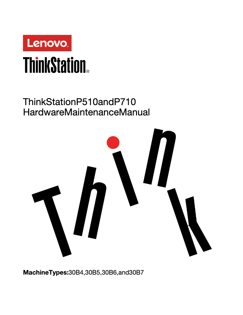 Page n°1 - Manuel utilisateur Lenovo ThinkStation P710