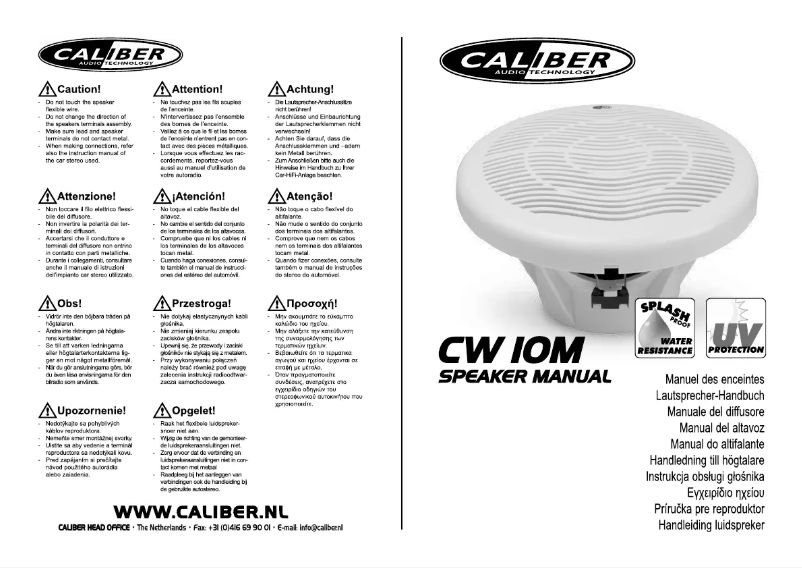 Page 1 de la notice Manuel utilisateur Caliber CW 10M