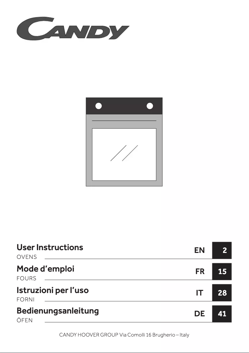 Page 1 de la notice Manuel utilisateur Candy FIDC B265