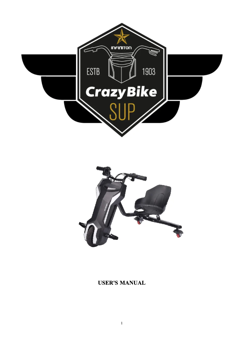 Image de la première page du manuel de l'appareil Crazy Bike Sup