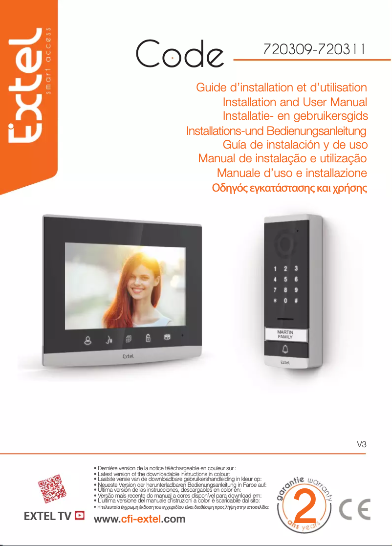 Page 1 de la notice Manuel utilisateur Extel Code