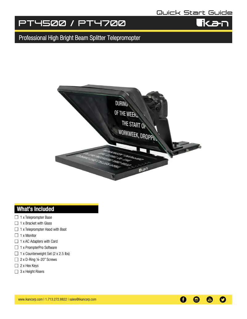 Page 1 de la notice Manuel utilisateur Ikan PT4500