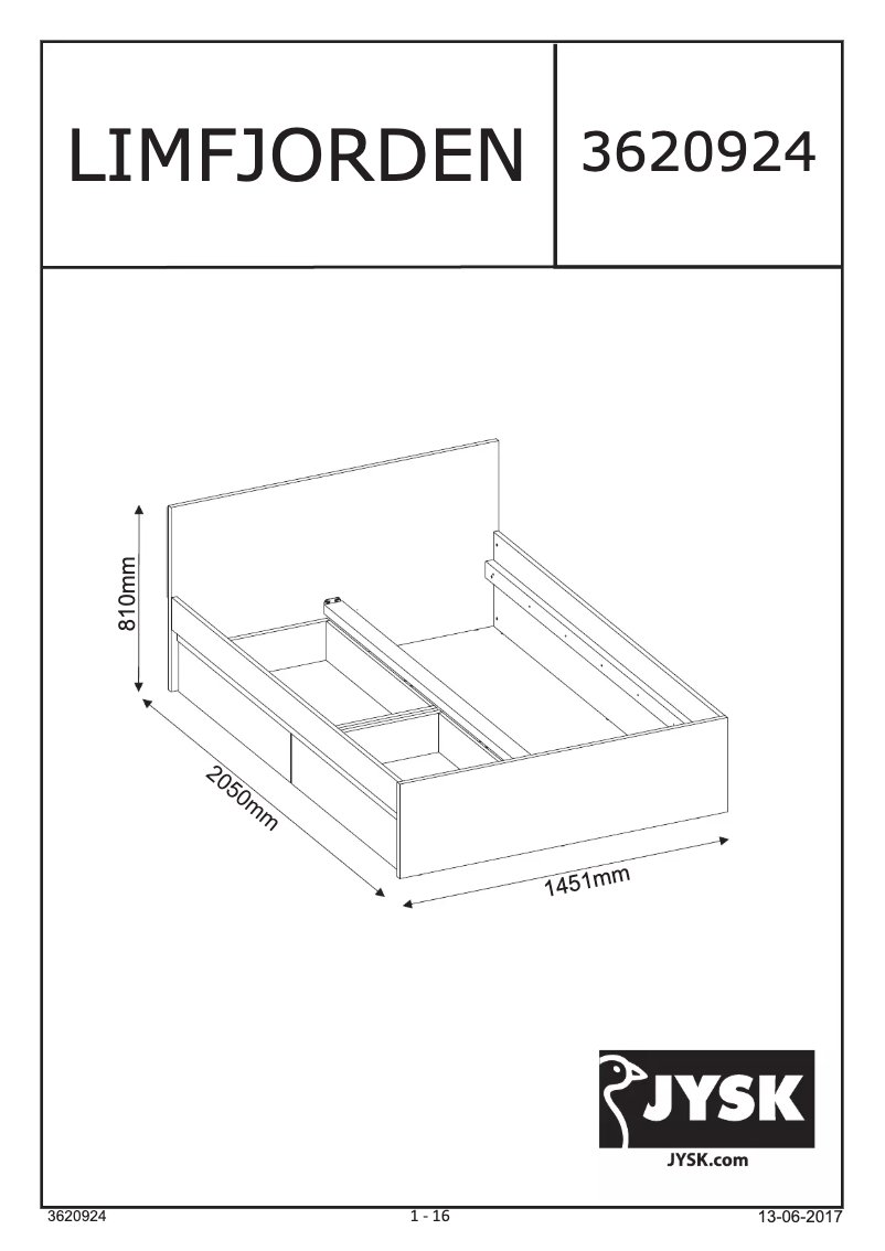 Page 1 de la notice Manuel utilisateur JYSK Limfjorden (140x200)