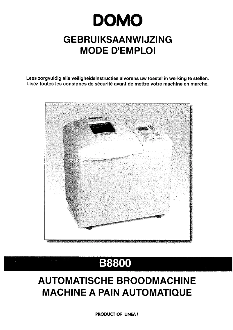 Page 1 de la notice Manuel utilisateur Domo B8800