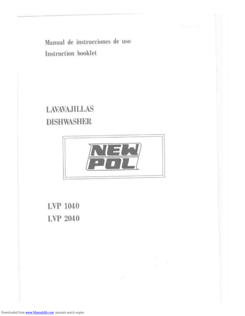 Image de la première page du manuel de l'appareil LVP 1040