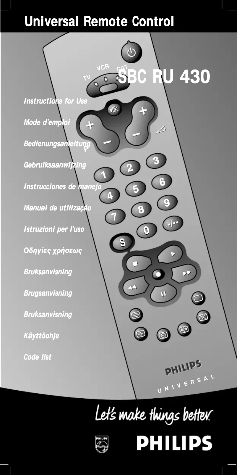 Image de la première page du manuel de l'appareil SBC RU 430
