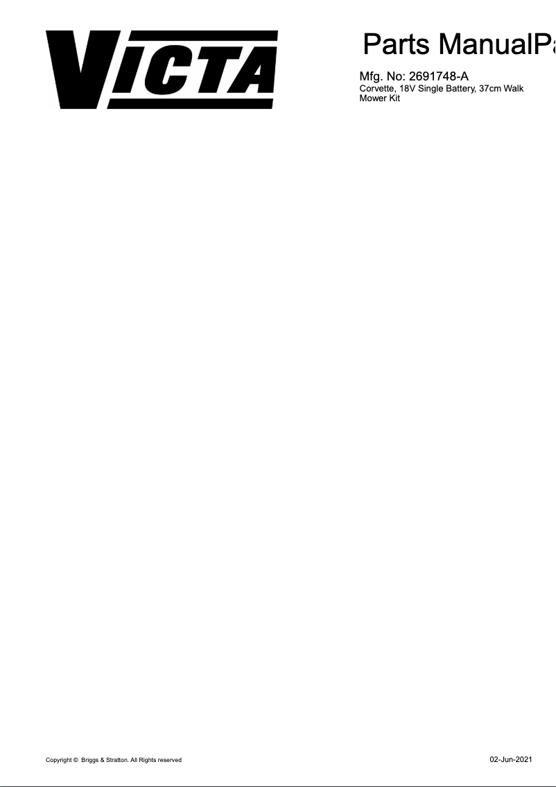 Page n°1 - Manuel utilisateur Victa 18V