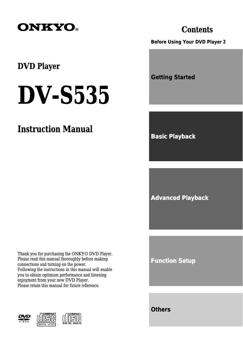 Page 1 de la notice Manuel utilisateur Onkyo DV-S535