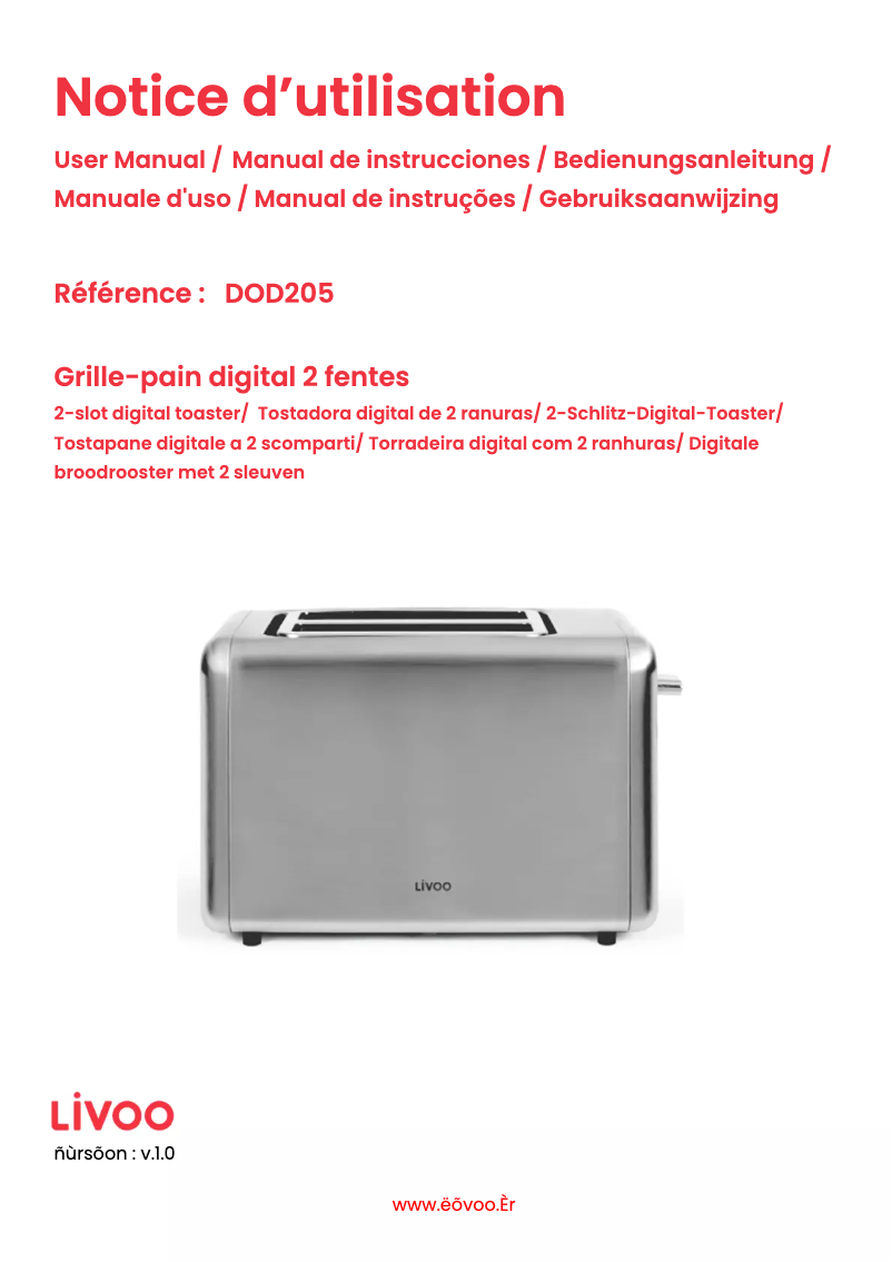 Page 1 de la notice Manuel utilisateur Livoo DOD205