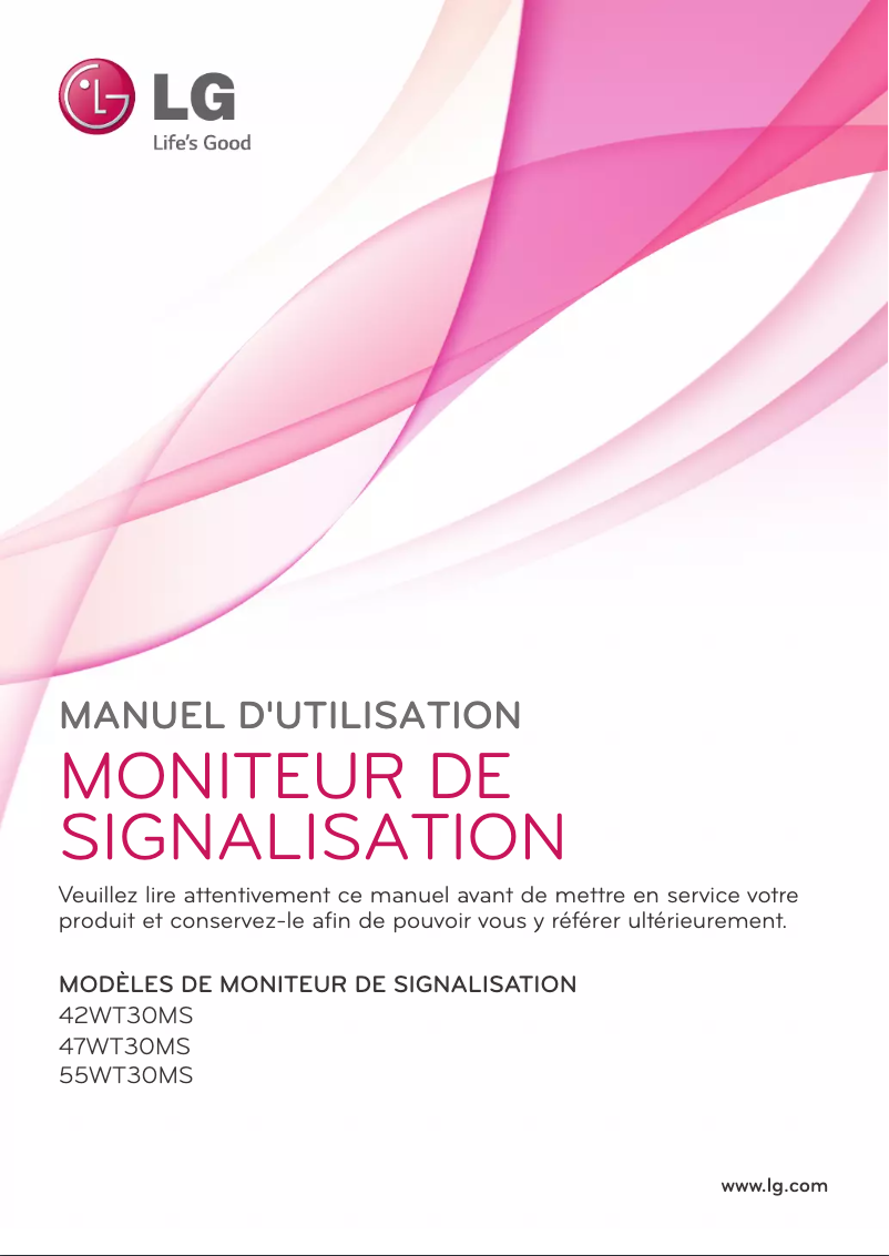 Page 1 de la notice Manuel utilisateur LG 55WT30MS-B