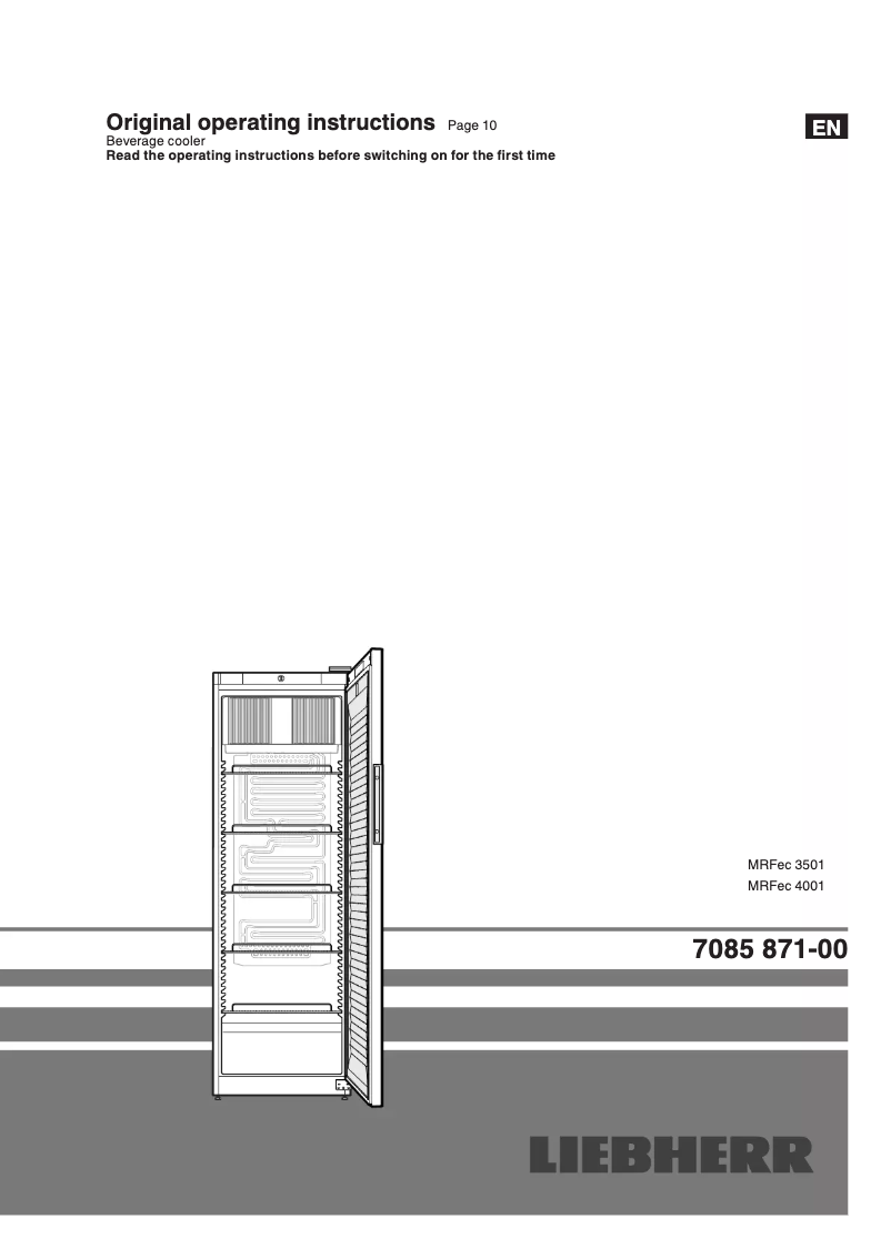 Page 1 de la notice Manuel utilisateur Liebherr MRFec 4001-20