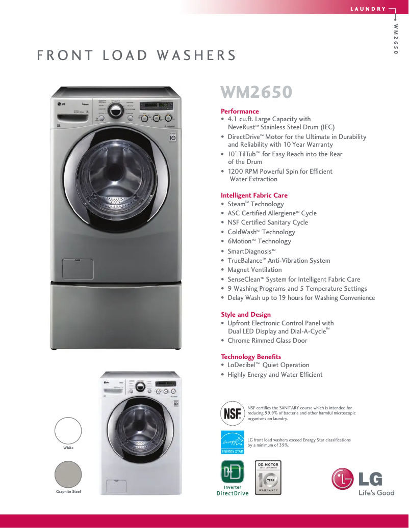 Image de la première page du manuel de l'appareil WM2650HVA