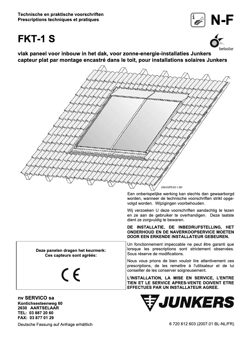 Page n°1 - Manuel utilisateur Junkers FKT-1